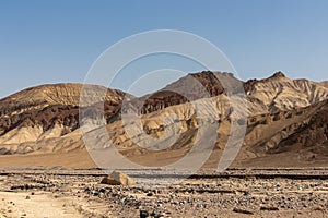 Death valley - Scenic view of colorful geology of multi hued Amargosa Chaos rock formations near Furnace Creek, California, USA.