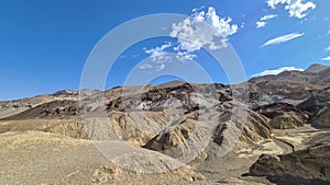 Death valley - Scenic view of colorful geology of multi hued Amargosa Chaos rock formations near Furnace Creek, California, USA.