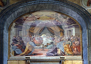 Death of Virgin Mary, altarpiece in Mantua Cathedral dedicated to Saint Peter, Mantua, Italy