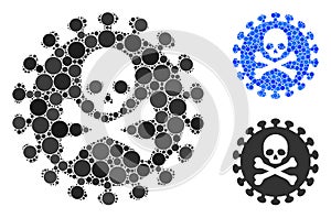 Death Virus Mosaic Icon of Circle Dots