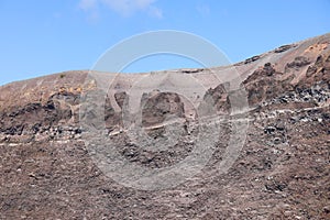 Deatil of Top of Volcano Vesuvius also called Vesuvio in Italian