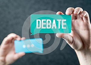 Debate, argument, controversy and disputation concept
