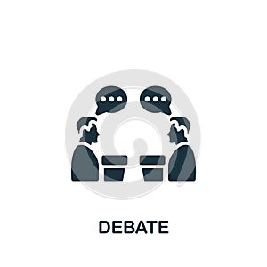 Debate icon. Monochrome simple sign from election collection. Debate icon for logo, templates, web design and