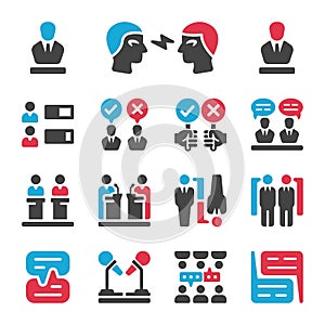 Debate icon set