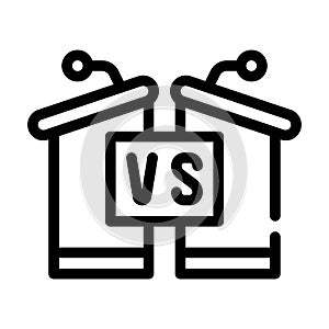 Debates candidates tribunes line icon vector illustration