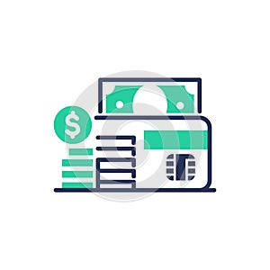 Debit Card - modern vector line design icon.