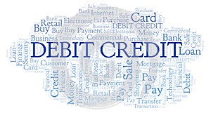 Debit Credit word cloud.