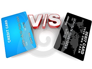 Debit versus credit card photo