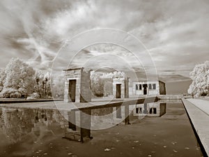 Debod Temple infrared photo