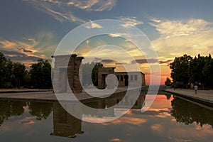 Debod Temple at sunset photo