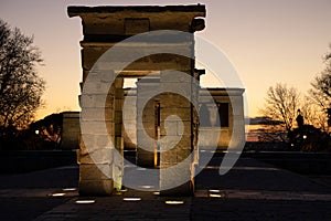 Debod temple at sunset. Madrid