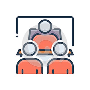 Color illustration icon for Debriefing, interview and counseling
