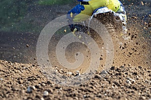 Debris on ground on a motocross track