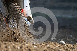 Debris on ground on a motocross track