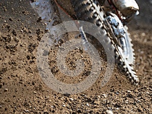 Debris on ground on a motocross track