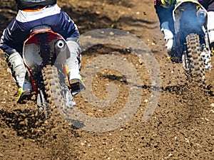 Debris on ground on a motocross track