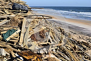 Debris from Hurricane Matthew, Vilano Beach, Florida