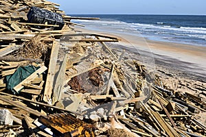 Debris from Hurricane Matthew, Vilano Beach, Florida photo