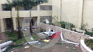 Debris from major Hurricane Irma in St Martin, September 2017