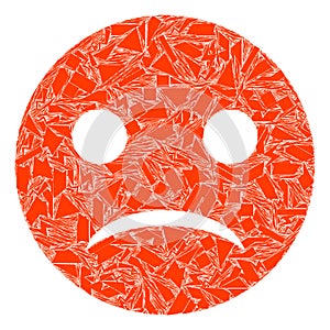 Debris Mosaic Sad Smiley Icon