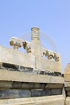 Debris white marble railings, China