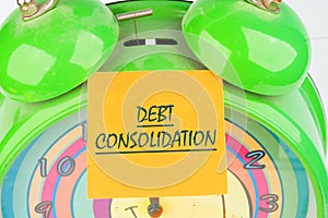 Debt consolidation. This is the process of obtaining a new loan to repay a number photo