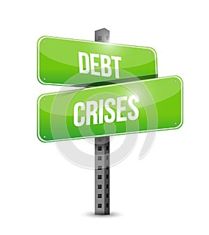 debt crises street sign illustration design photo