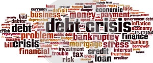 Debt crisis word cloud