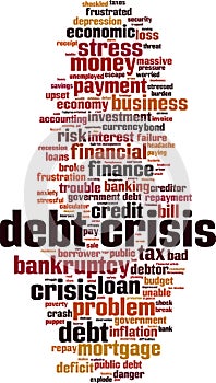 Debt crisis word cloud