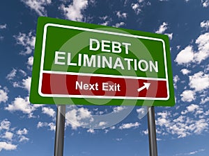 Debt elimination traffic sign