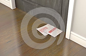 Debt Envelope Stack Under Door