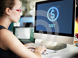 Debt Financial Money Technology Graphic Concept