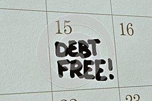 Debt Free On Calendar