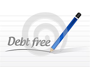 debt free message sign concept illustration