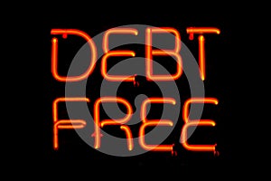 Debt Free neon sign