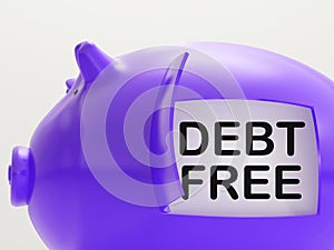 Debt Free Piggy Bank Means Money Paid Off