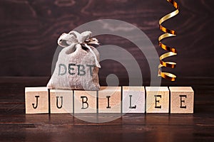 Debt jubilee spelled in letters