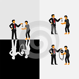 Debt Labor - Bonded Labor - Modern Slavery. Cover Illustration Vector