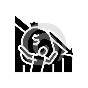 debt law glyph icon vector illustration