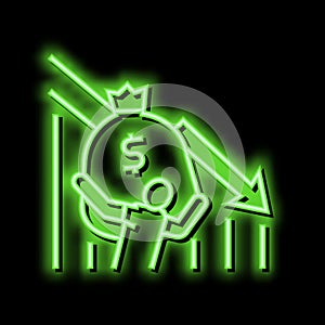 debt law neon glow icon illustration