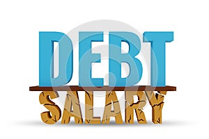 Debt and loan concept as a proportion of salary