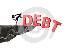 Debt and loan concept with businesswoman