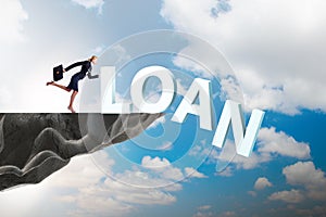 Debt and loan concept with businesswoman