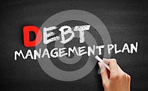 Debt Management Plan text on blackboard