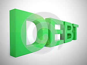 Debt obligation concept icon shows borrowing too much - 3d illustration