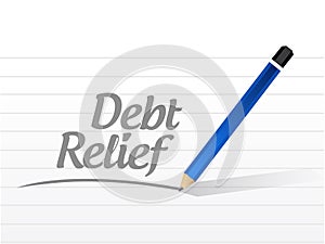 debt relief message sign illustration design