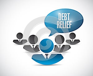debt relief team sign illustration design