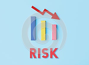 Debt Risk Difficulty Downfall Concept