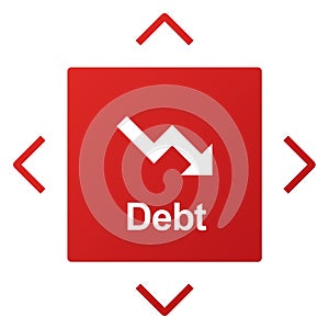 Debt Risk Difficulty Downfall Concept
