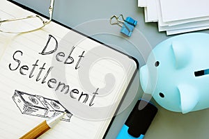 Debt Settlement is shown on the business photo using the text